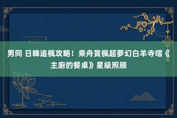 男同 日韓追楓攻略！乘舟賞楓超夢幻　白羊寺嚐《主廚的餐桌》星級照顾