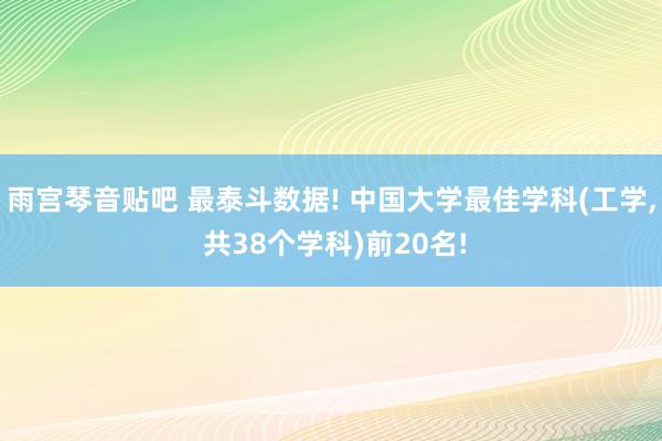 雨宫琴音贴吧 最泰斗数据! 中国大学最佳学科(工学， 共38个学科)前20名!