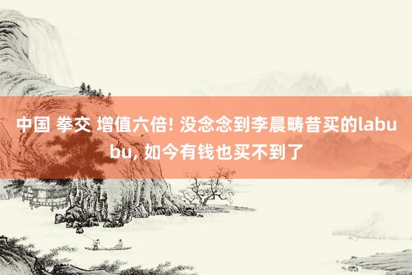 中国 拳交 增值六倍! 没念念到李晨畴昔买的labubu， 如今有钱也买不到了